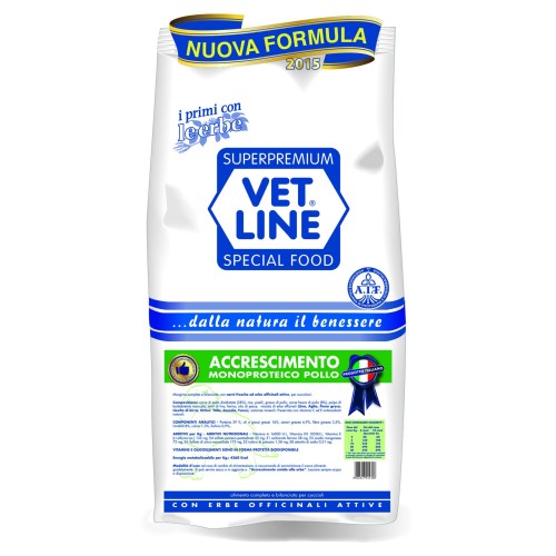 vet line accrescimento cuccioli mono proteico pollo