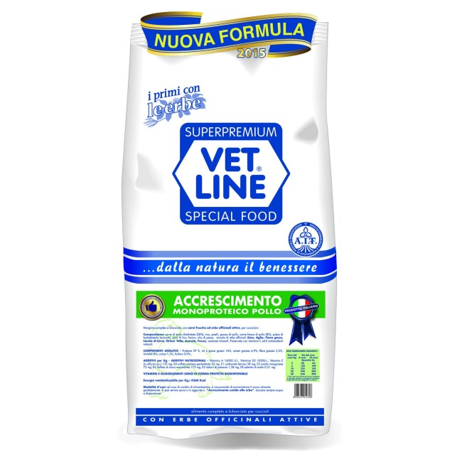 vet line accrescimento cuccioli mono proteico pollo