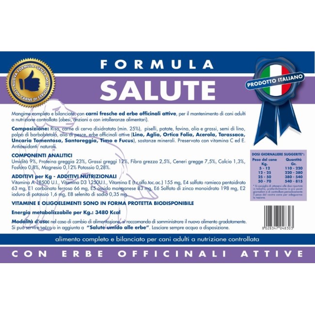 VET LINE SALUTE CERVO E PATATE  CON ERBE OFFICINALI