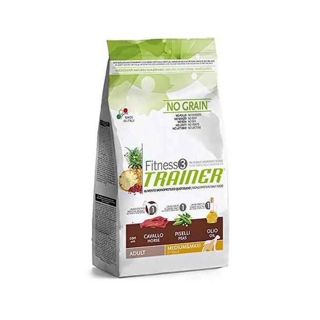 trainer fitness 3 cavallo piselli cane medium&maxi no grain