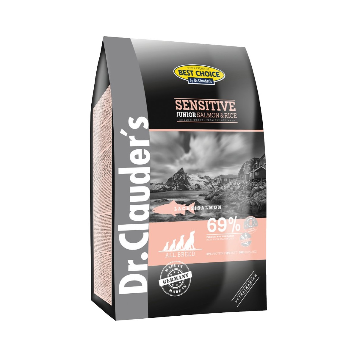 DR CLAUDER'S SALMONE RISO 8KG gluten free sensytive JUNIOR