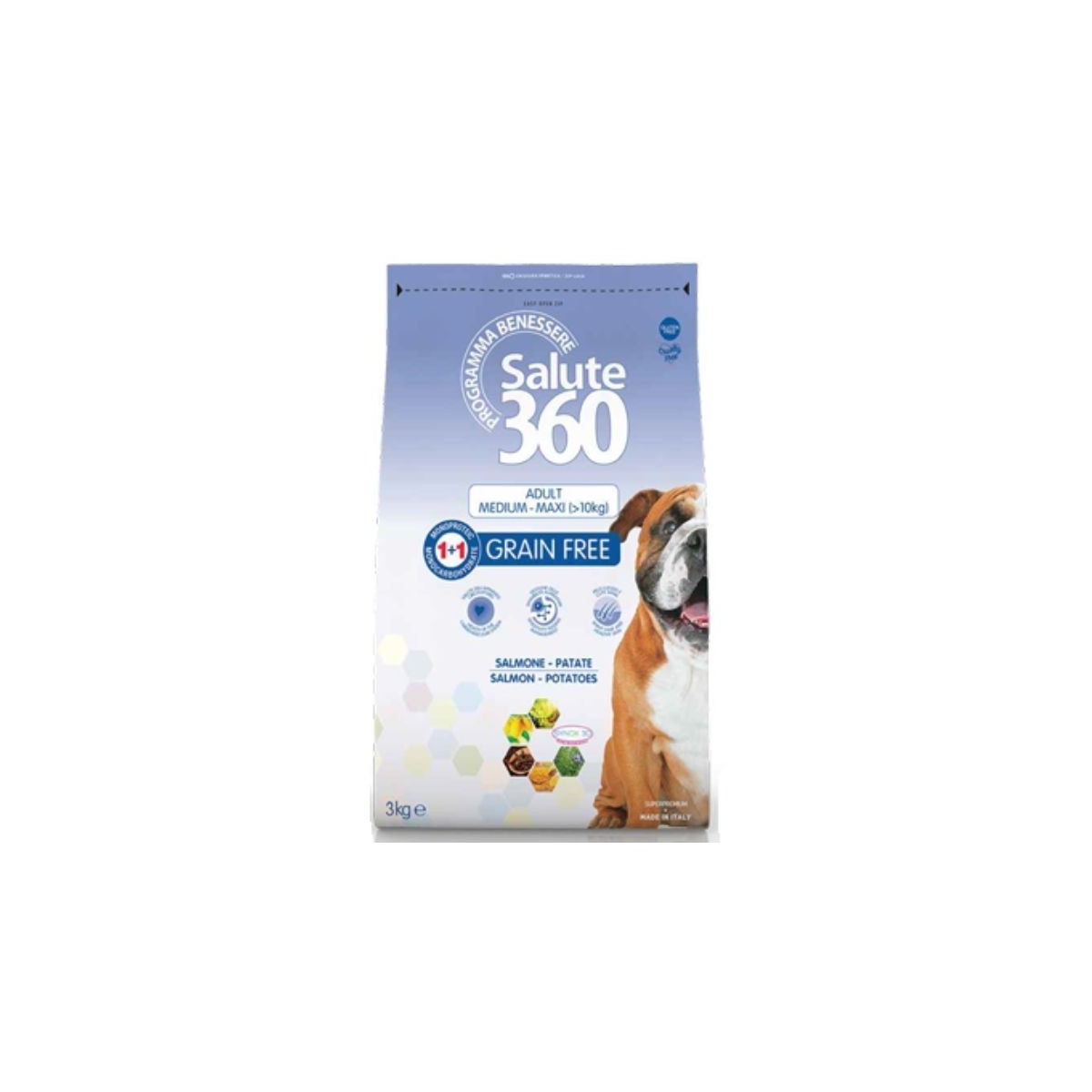 pet 360  salmone e patate senza cereali linea salute